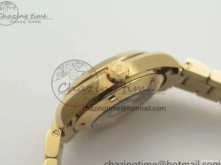 0418 Bright Aqua Terra Ladies 35mm RG V6F Best Edition Brown Dial On RG Bracelet A 8101